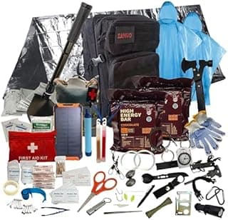 72 Hour Survival Kit with Food, Solar Power Bank, Water Purifier, First Aid & Tools - All Emergency Survival Gear and Supplies in This Bug...