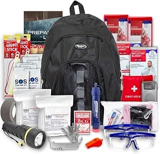 Essentials Complete Deluxe Survival Kit 2 & 4 Person | Bug-Out-Bag | Emergency Go Bag Kit for Wildfires, Hurricanes, and Other Natural Disa...