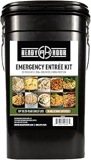 Ready Hour 120 Serving Entree Bucket-Freeze Dried Emergency Food Supply-Survival Meals with Long Shelf Life-Prepper Essentials for Disaster...
