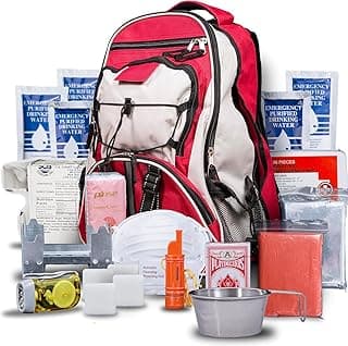 Blue Seventy-Two - Pro Series - Red Deluxe 72 Hour Emergency Backpack Survival Kit for 1 Person | Survival Kits for Emergencies (Includes W...