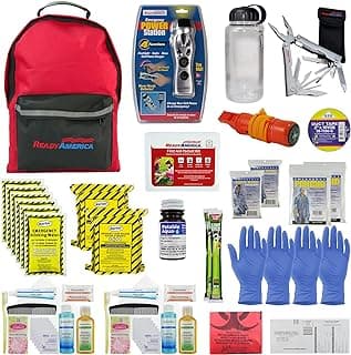 Ready America 72 Hour Deluxe Emergency Kit, 2-Person 3-Day Backpack, First Aid Kit, Survival Blanket, Power Station, Emergency Food, Portab...